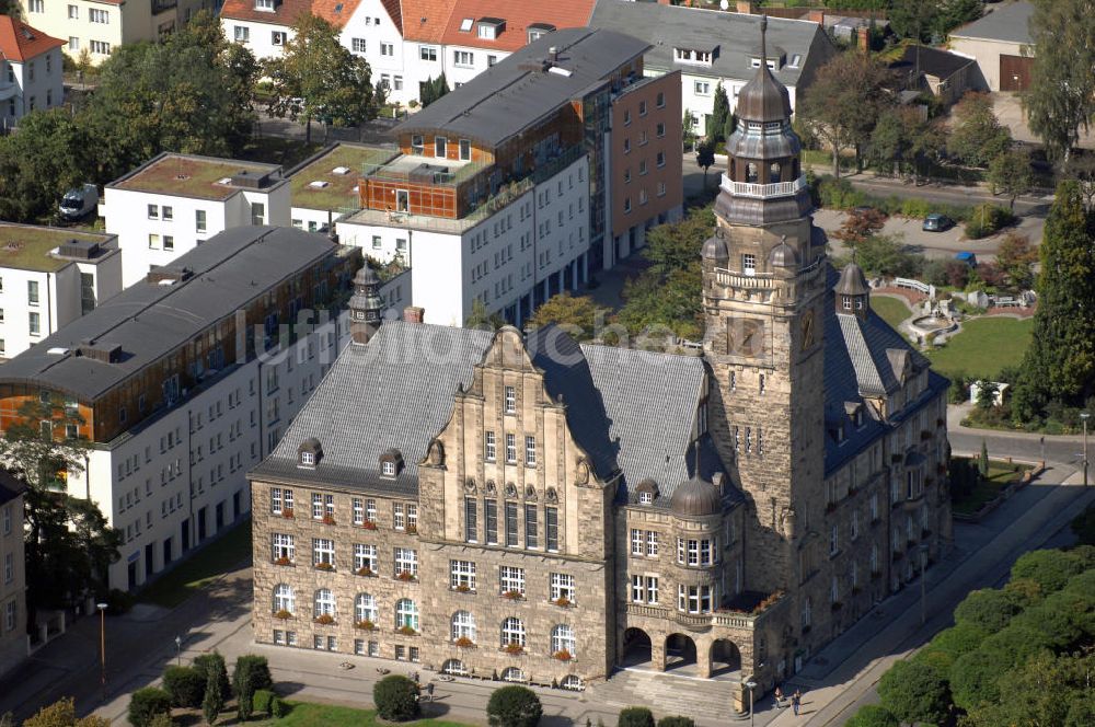 Wittenberge von oben - Blick auf das Wittenberger Rathaus