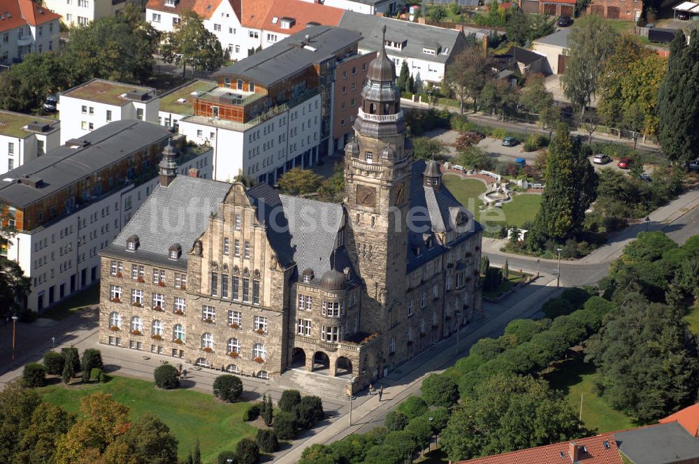 Wittenberge aus der Vogelperspektive: Blick auf das Wittenberger Rathaus