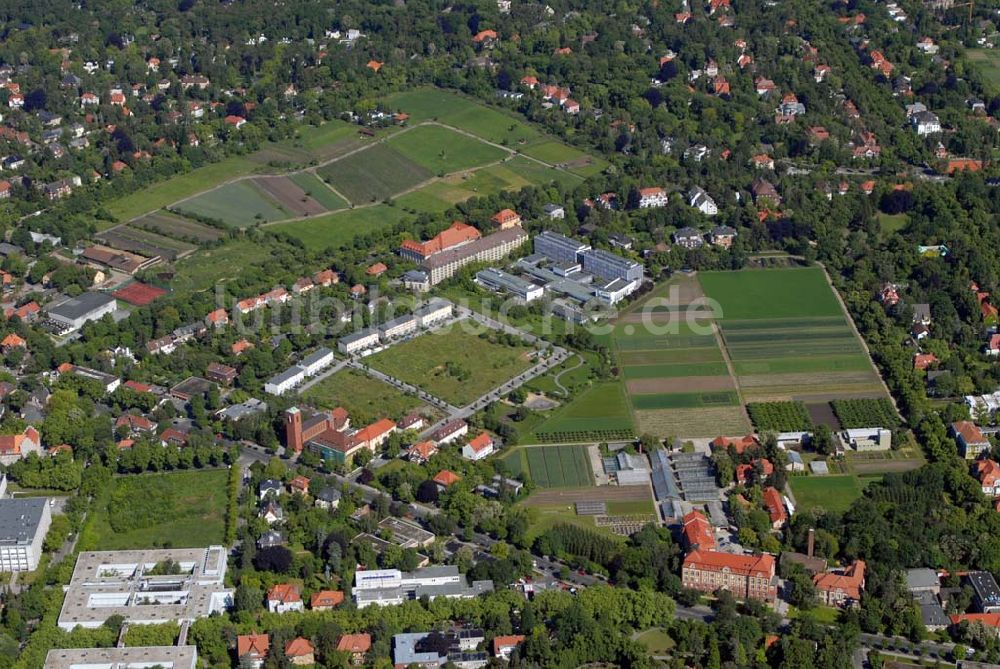 Berlin-Dahlem aus der Vogelperspektive: Blick auf die Wohnanlage an der Königin-Luise-Strasse in Berlin Dahlem der cds Wohnbau Berlin GmbH