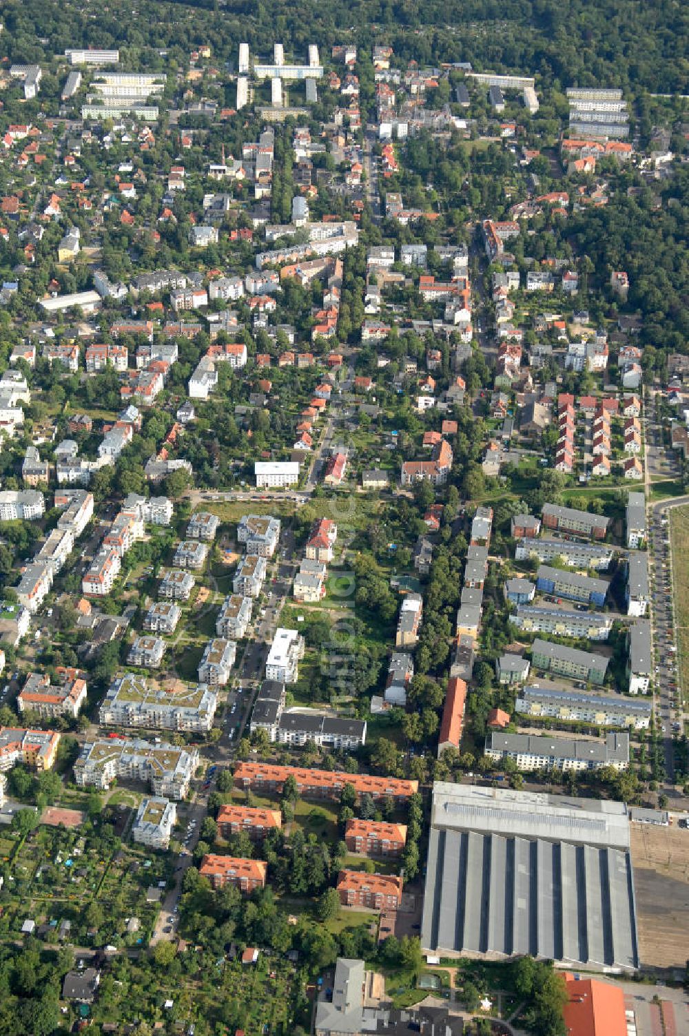 Berlin aus der Vogelperspektive: Blick auf ein Wohngebiet in Berlin-Niederschönhausen