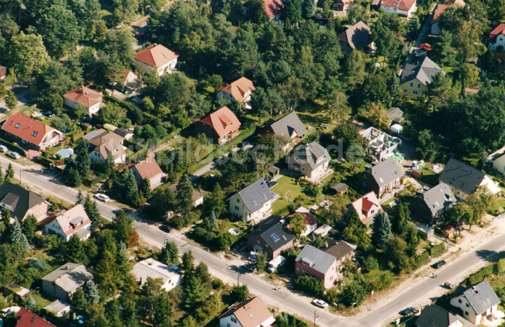 Luftaufnahme Berlin-Mahlsdorf - Blick auf das Wohngebiet an der Mannheimer Straße - Durlacher Straße in Berlin-Mahlsdorf