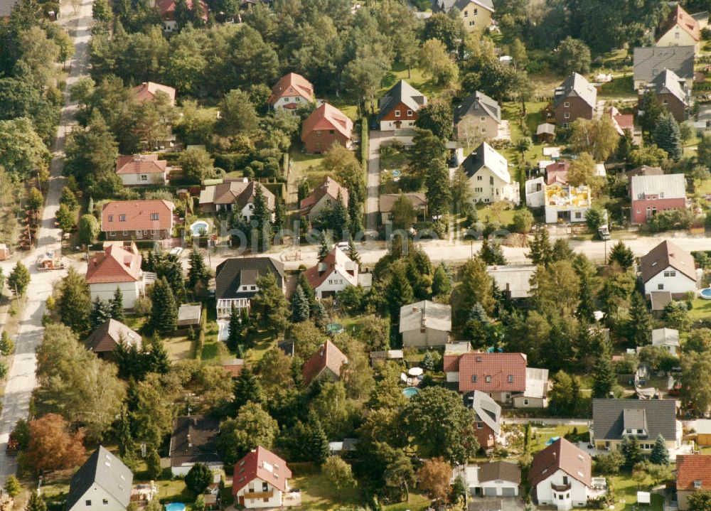 Berlin-Mahlsdorf von oben - Blick auf das Wohngebiet an der Mannheimer Straße - Durlacher Straße in Berlin-Mahlsdorf