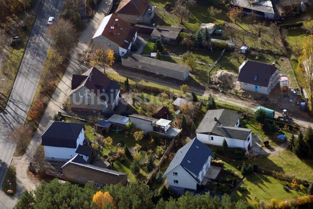 Wernsdorf von oben - Blick auf das Wohngebiet an der Neuzittauer Straße in Wernsdorf