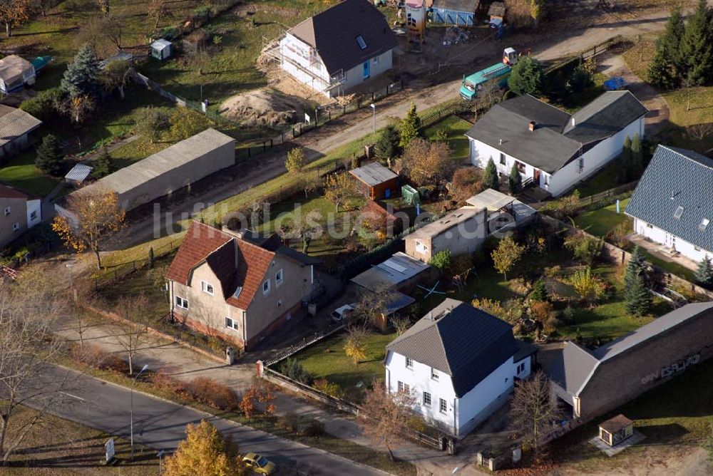 Wernsdorf von oben - Blick auf das Wohngebiet an der Neuzittauer Straße in Wernsdorf