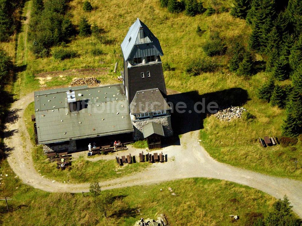 Osterode aus der Vogelperspektive: Blick auf die Wurmbergbaude