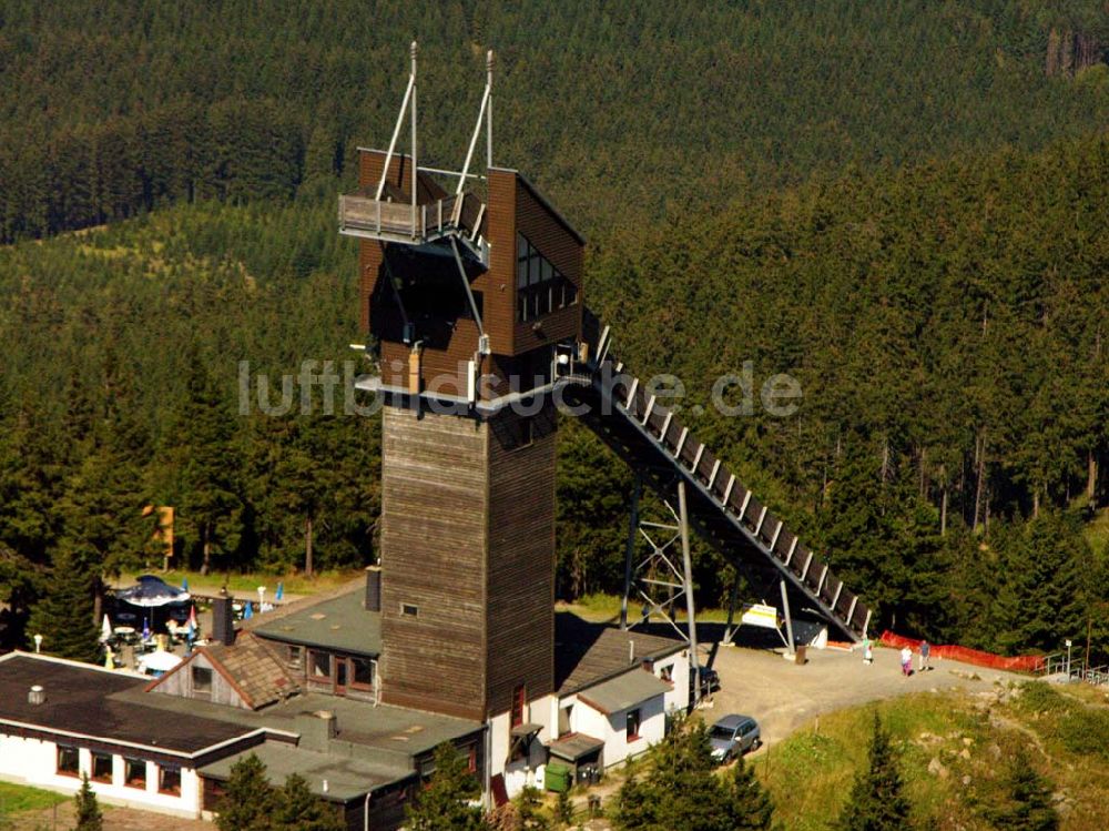 Braunlage von oben - Blick auf die Wurmbergschanze bei Braunlage im Sommer