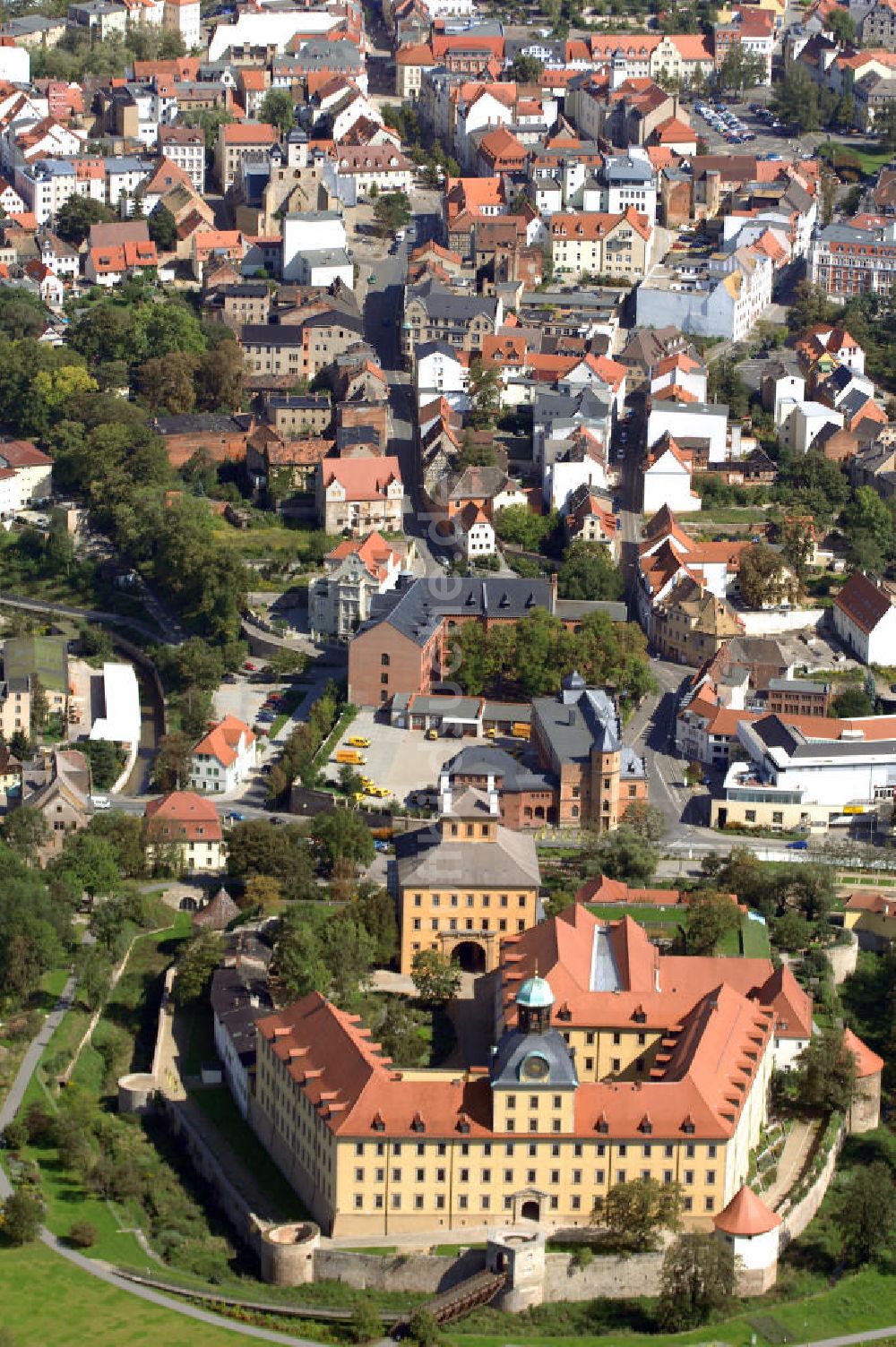 Zeitz aus der Vogelperspektive: Blick auf Zeitz mit dem Schloss Moritzburg