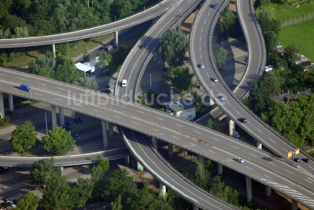 KOBLENZ von oben - Blick auf die Zubringerstraßen der Südbrücke