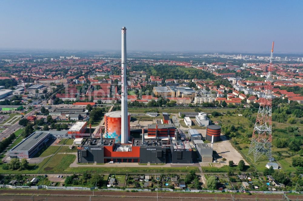 Halle (Saale) von oben - Blockheizkraftwerk - regionalen Heizkraftwerkes an der Dieselstraße in Halle (Saale) im Bundesland Sachsen-Anhalt, Deutschland