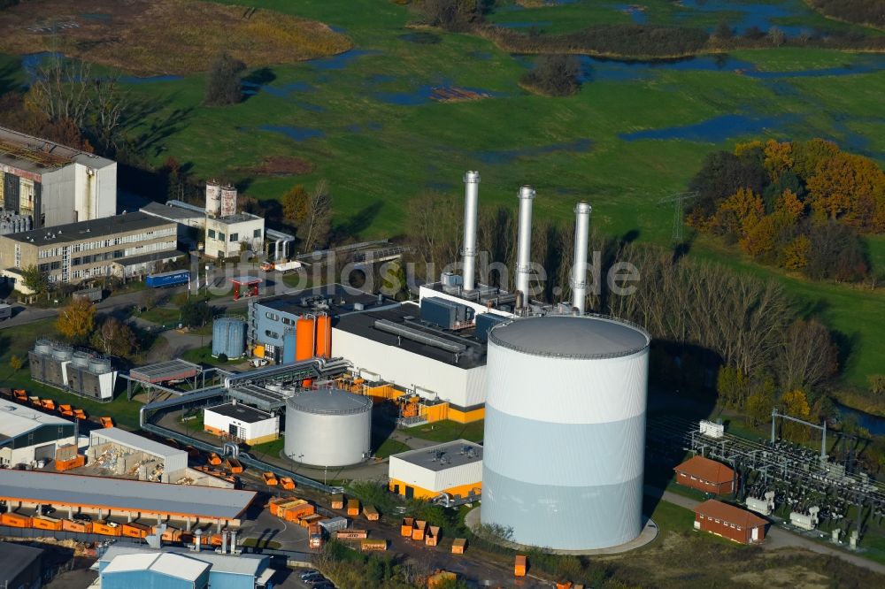 Potsdam aus der Vogelperspektive: Blockheizkraftwerk - regionalen Heizkraftwerkes der Stadtwerke Potsdam GmbH im Ortsteil Potsdam Süd in Potsdam im Bundesland Brandenburg, Deutschland