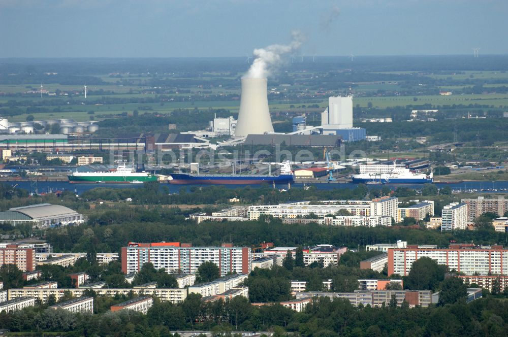 Luftbild Rostock - Blockheizkraftwerk - regionales Heizkraftwerkes der KNG Kraftwerks- und Netzgesellschaft mbH in Rostock im Bundesland Mecklenburg-Vorpommern