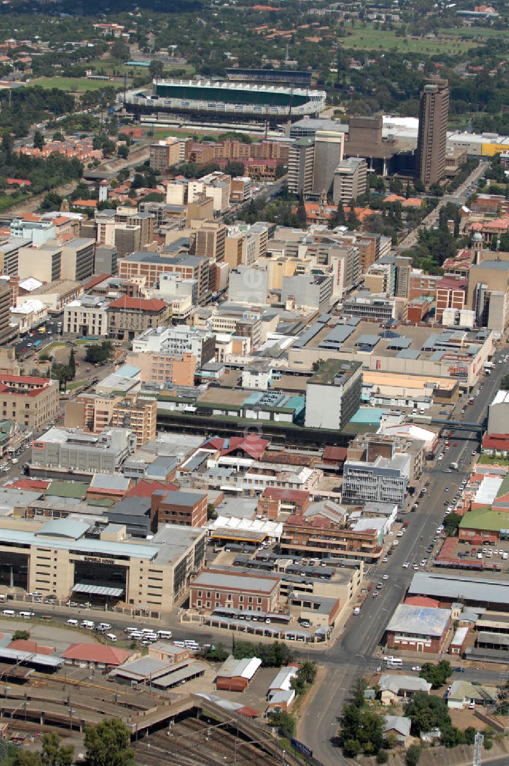 18.02.2010 aus der Vogelperspektive: Bloemfontein in Südafrika / South Africa