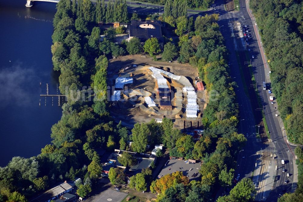 Berlin von oben - BMX- und Skateboard- Anlage Mellowpark an der Wuhlheide in Berlin - Köpenick