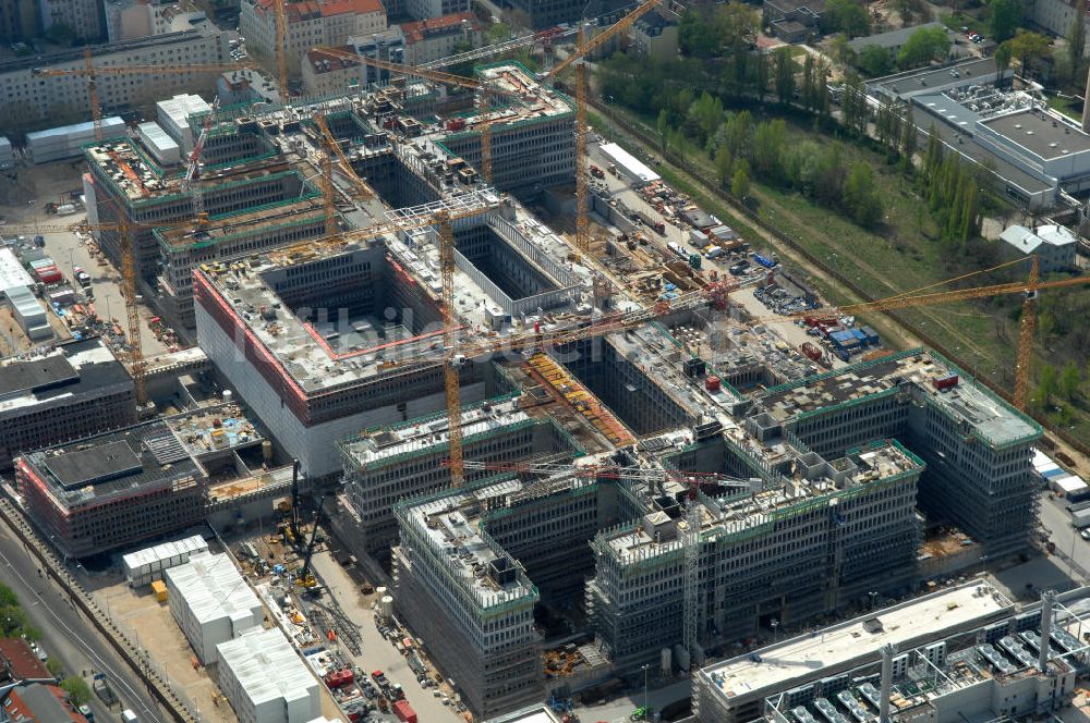 Luftbild Berlin - BND Neubau im Bezirk Berlin Mitte - The Federal Intelligence Service (BND) Berlin