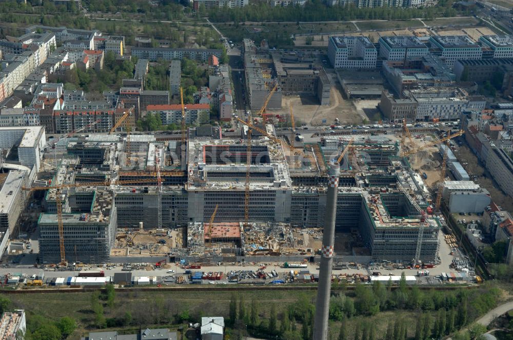 Berlin von oben - BND Neubau im Bezirk Berlin Mitte - The Federal Intelligence Service (BND) Berlin