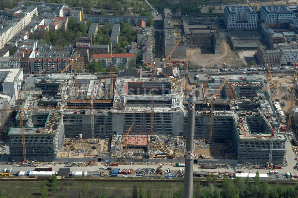 Berlin aus der Vogelperspektive: BND Neubau im Bezirk Berlin Mitte - The Federal Intelligence Service (BND) Berlin