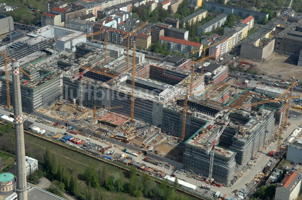 Luftbild Berlin - BND Neubau im Bezirk Berlin Mitte - The Federal Intelligence Service (BND) Berlin