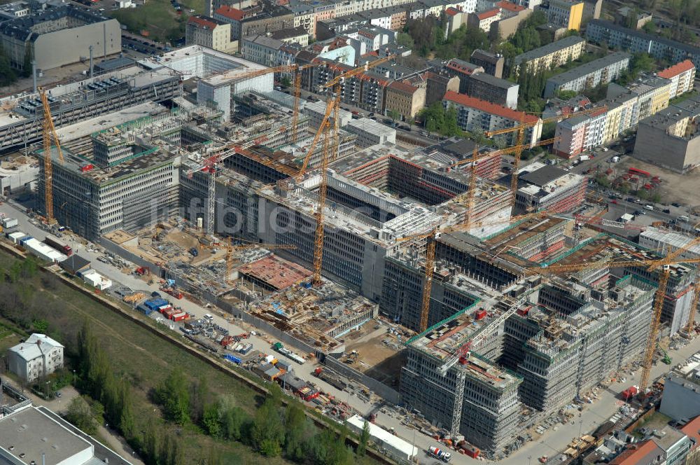 Berlin von oben - BND Neubau im Bezirk Berlin Mitte - The Federal Intelligence Service (BND) Berlin