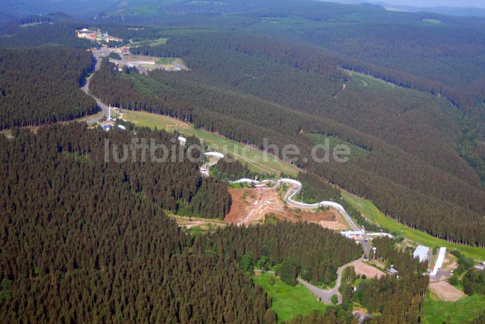 Oberhof aus der Vogelperspektive: Bob- und Rodelbahn BSR Rennsteig Oberhof e.V.