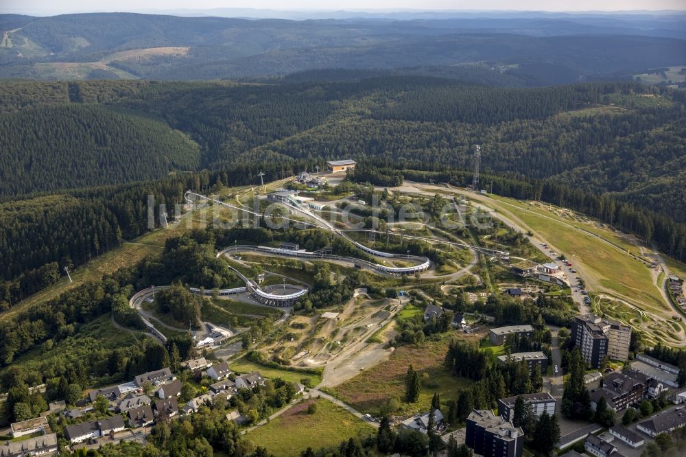 Winterberg von oben - Bob- und Rodelbahn in Winterberg im Bundesland Nordrhein-Westfalen