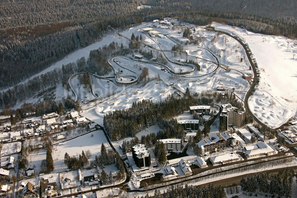 Winterberg von oben - Bobbahn Winterberg