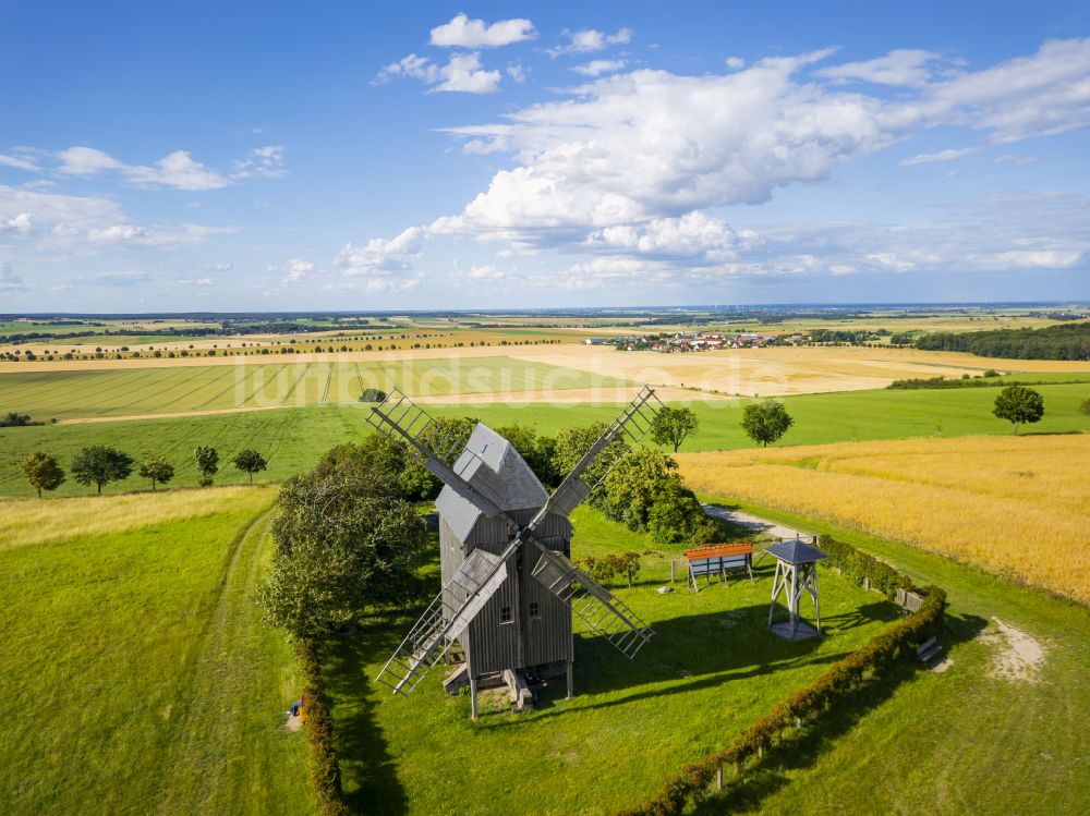 Luftbild Liebschützberg - Bockwindmühle in Liebschützberg im Bundesland Sachsen, Deutschland