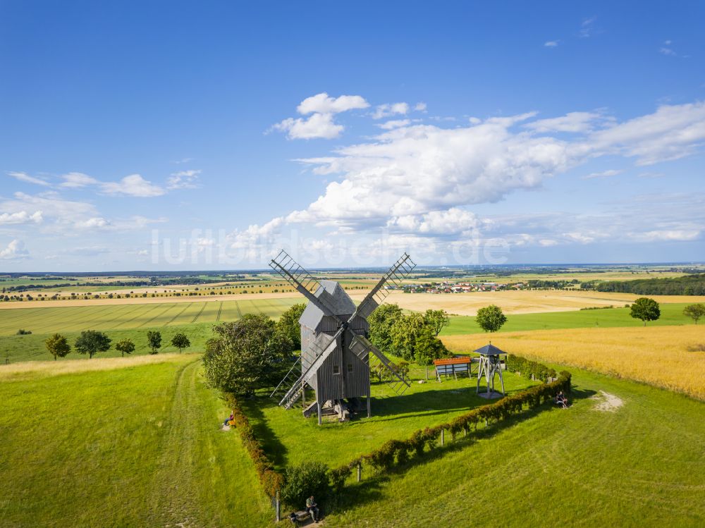 Luftaufnahme Liebschützberg - Bockwindmühle in Liebschützberg im Bundesland Sachsen, Deutschland