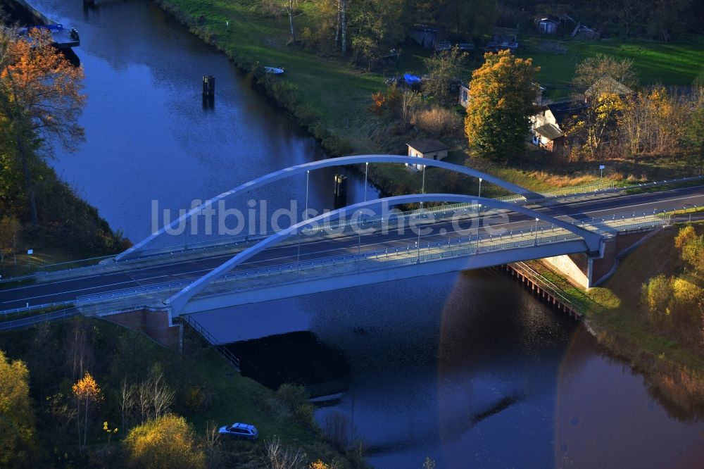 Luftaufnahme Liebenwalde - Bogenbrücke in Liebenwalde im Bundesland Brandenburg