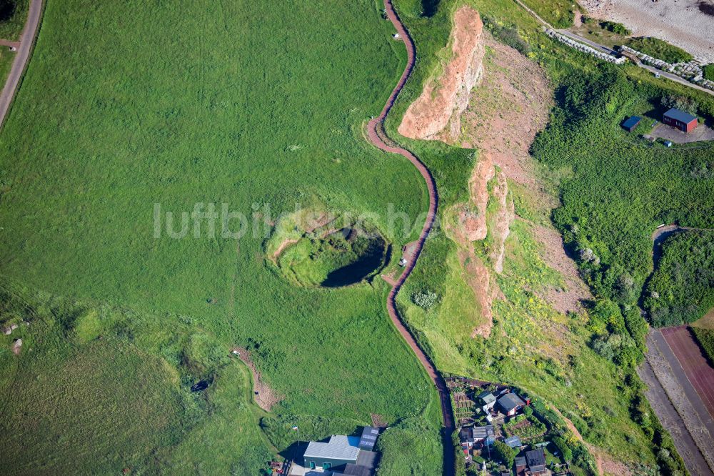 Luftaufnahme Helgoland - Bombenkrater aus dem 2.Weltkrieg Oberland in Helgoland im Bundesland Schleswig-Holstein, Deutschland