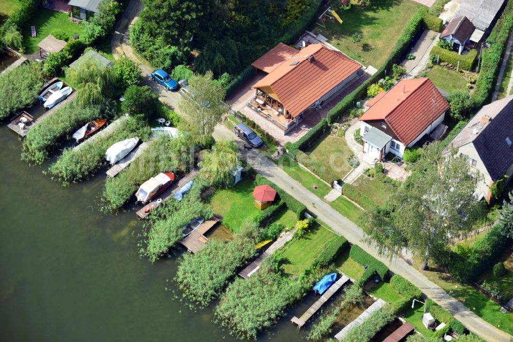 Luftaufnahme Storkow - Bootsanlegestelle am Storkower See in Brandenburg