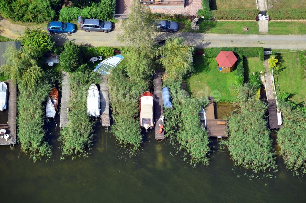 Luftaufnahme Storkow - Bootsanlegestelle am Storkower See in Brandenburg