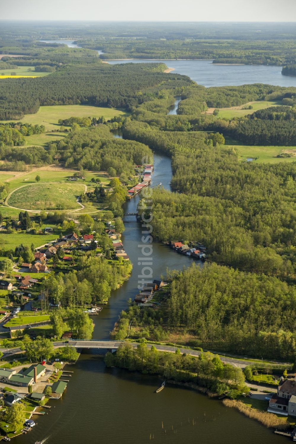 Luftbild Mirow - Bootshäuser am Mirower See in Mirow im Bundesland Mecklenburg-Vorpommern