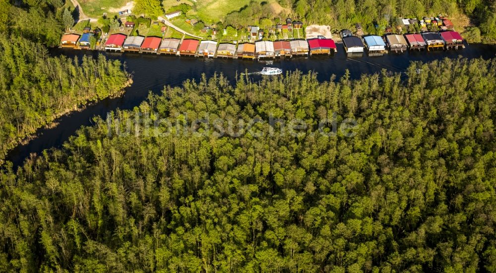 Luftbild Mirow - Bootshäuser am Mirower See in Mirow im Bundesland Mecklenburg-Vorpommern