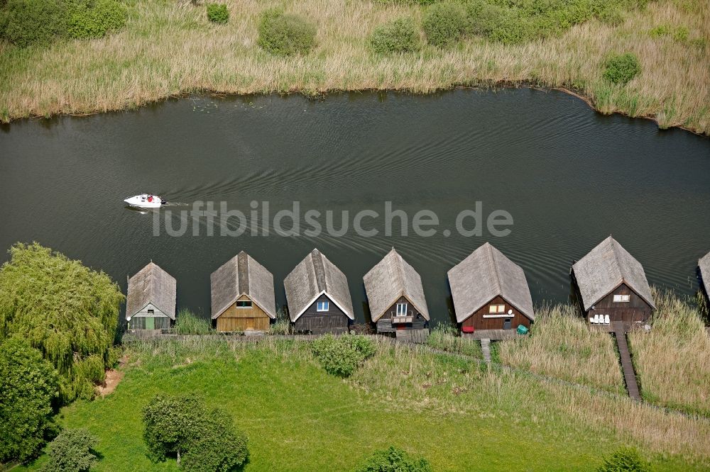 Röbel/Müritz von oben - Bootshäuser in Röbel / Müritz im Bundesland Mecklenburg-Vorpommern