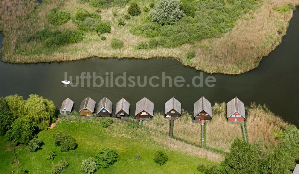 Röbel/Müritz aus der Vogelperspektive: Bootshäuser in Röbel / Müritz im Bundesland Mecklenburg-Vorpommern