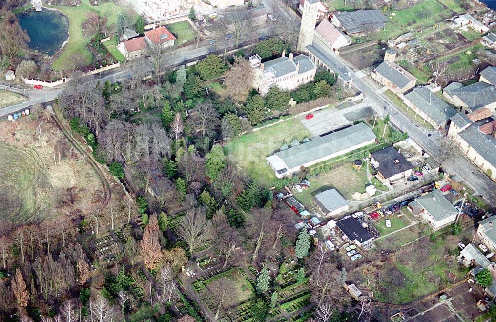 Bornstedt / Potsdam von oben - 06.03.1995 Bornstedter Friedhof Potsdam/ Brandenburg