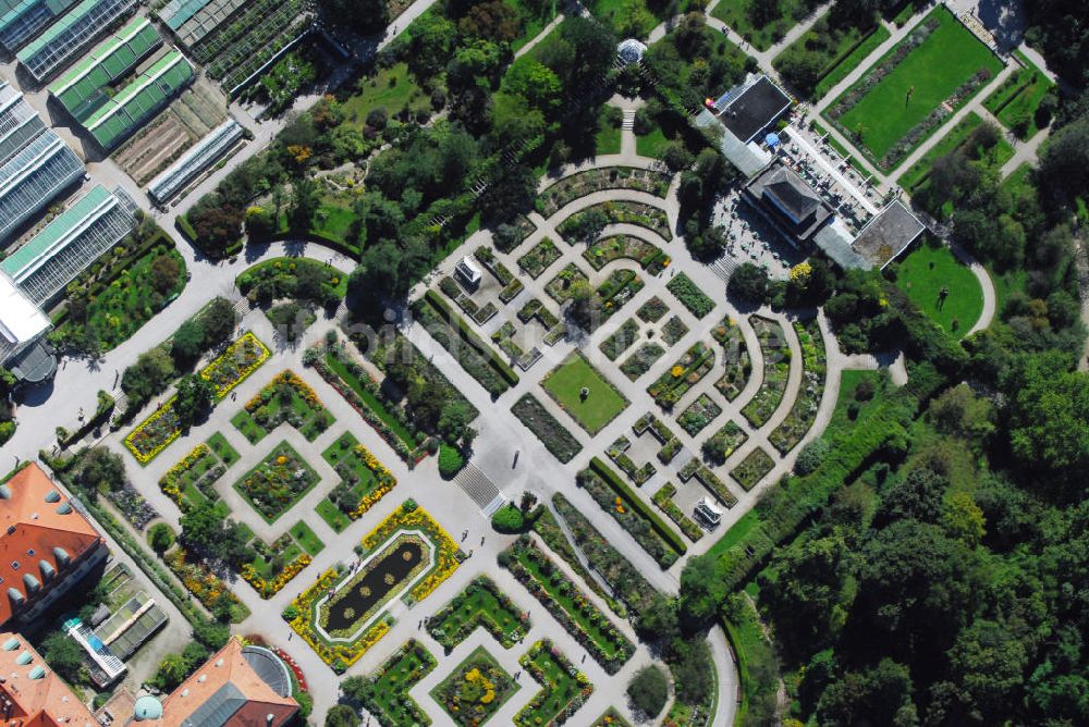 München von oben - Botanischer Garten München-Nymphenburg