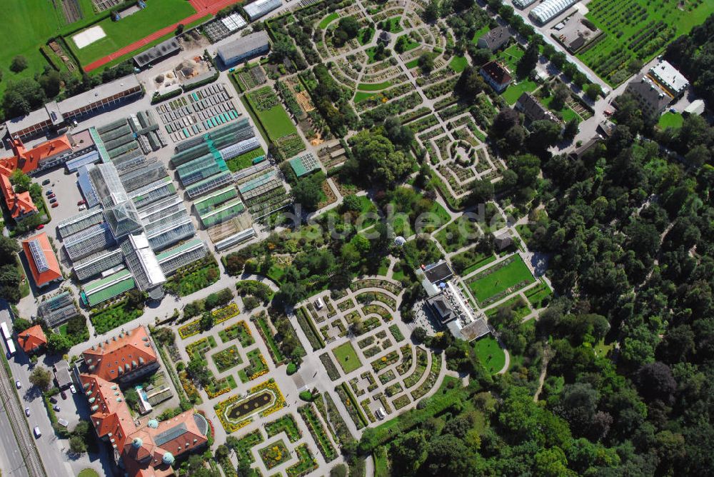 München aus der Vogelperspektive: Botanischer Garten München-Nymphenburg