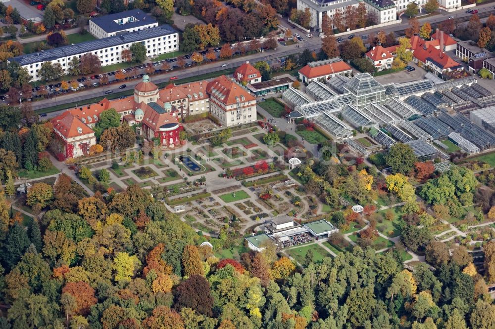 Luftbild München - Botanischer Garten in München Nymphenburg im Bundesland Bayern