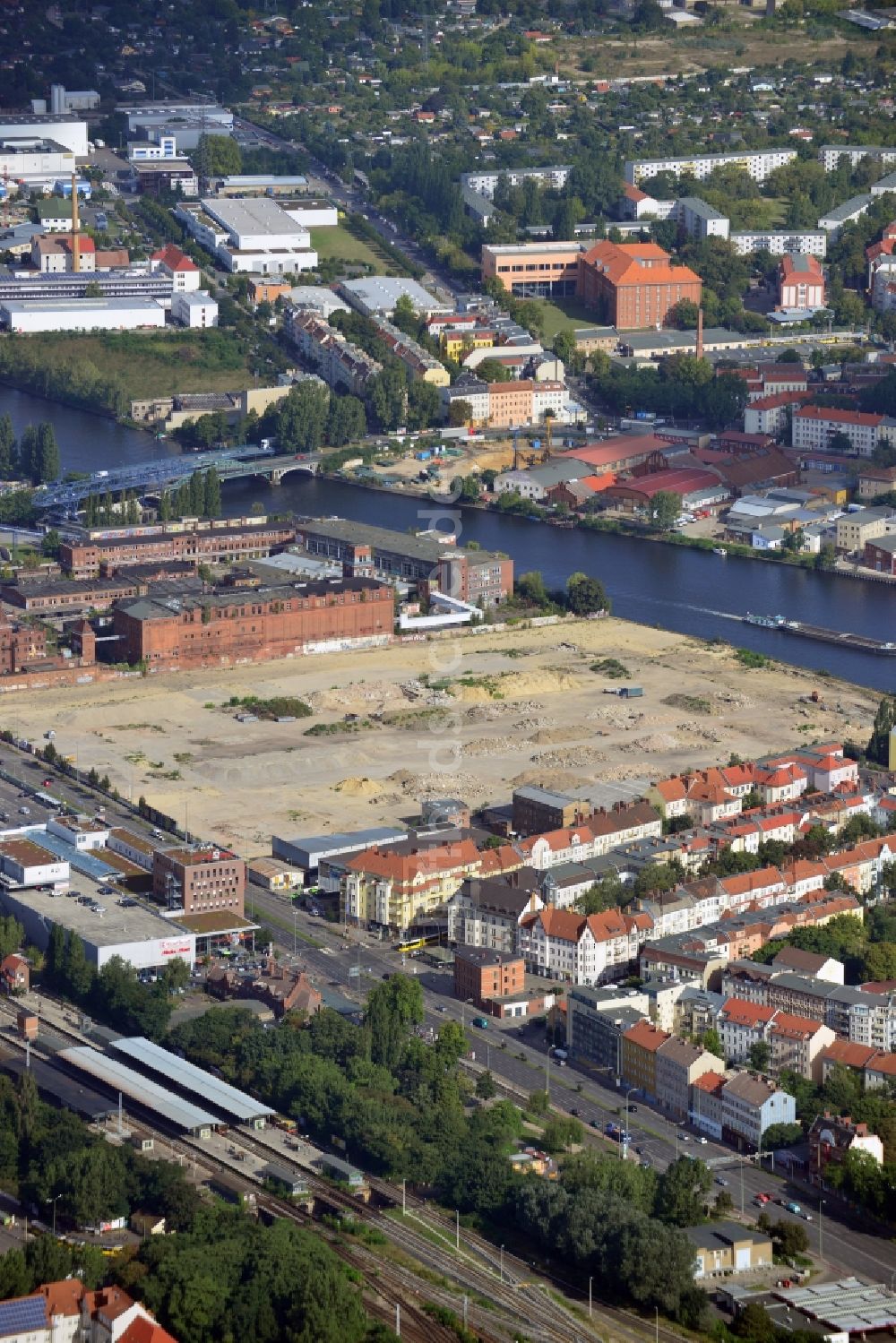 Berlin aus der Vogelperspektive: Brachland auf dem Gelände der ehemaligen Bärenquell Brauerei