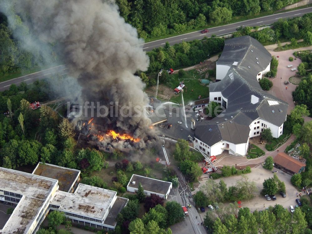 Luftbild Schopfheim - Brand im Schulareal in Schopfheim im Bundesland Baden-Württemberg