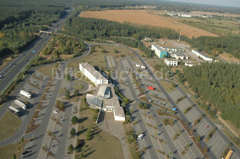 Stolpe aus der Vogelperspektive: Brandenburgisches Autobahnamt Stolpe an der Autobahn A 111