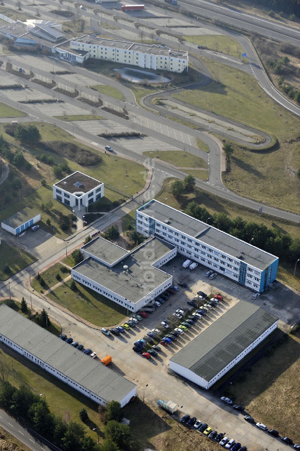 STOLPE von oben - Brandenburgisches Autobahnamt Stolpe an der Autobahn A 111