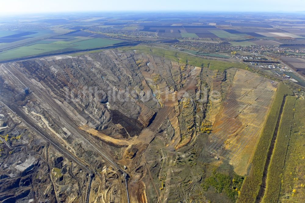 Luftbild Bükkabrany - Braunkohle - Tagebau in Bükkabrany in Borsod-Abauj-Zemplen, Ungarn