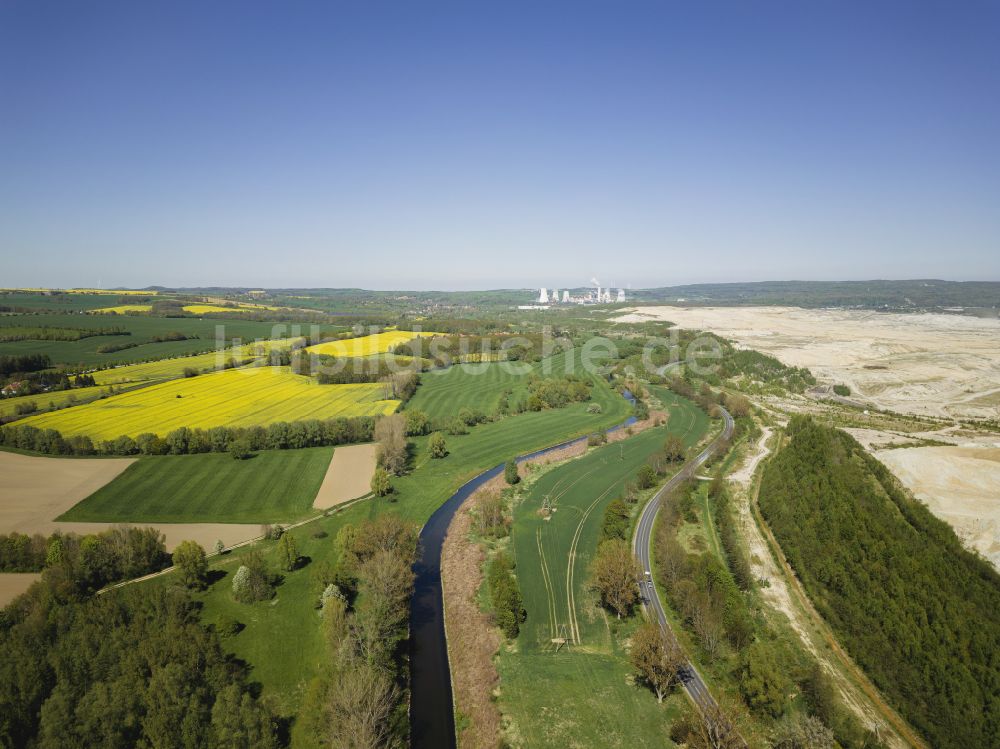 Bogatynia - Reichenau aus der Vogelperspektive: Braunkohle - Tagebau Turow - Biedrzychowice Gorne in Bogatynia - Reichenau in Woiwodschaft Niederschlesien, Polen