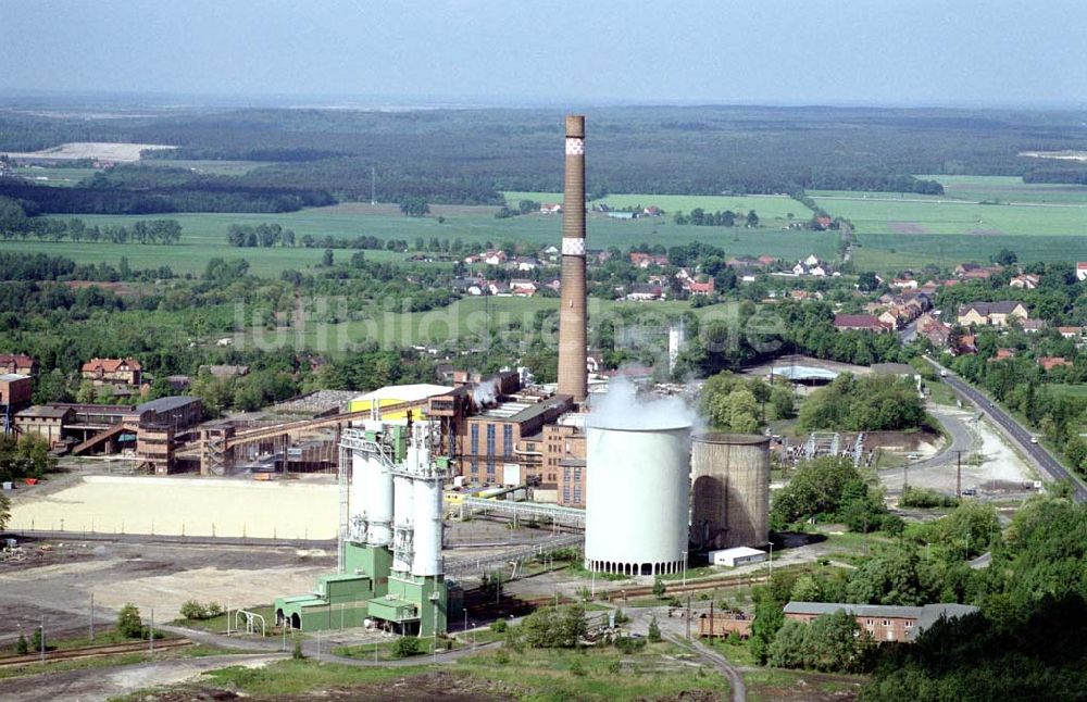 Luftaufnahme - Braunkohleheiz- und Stromkraftwerk Großräschen / Brandenburg. Datum: 21.05.2003