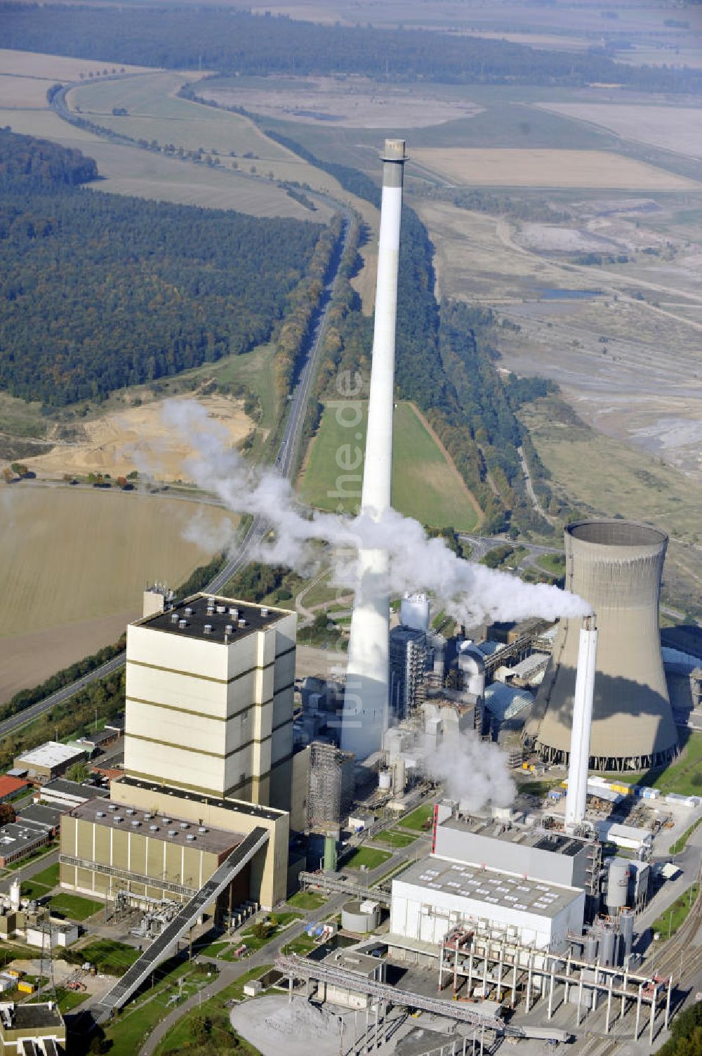 Luftaufnahme Büddenstedt - Braunkohlekraftwerk Buschhaus bei Büddenstedt