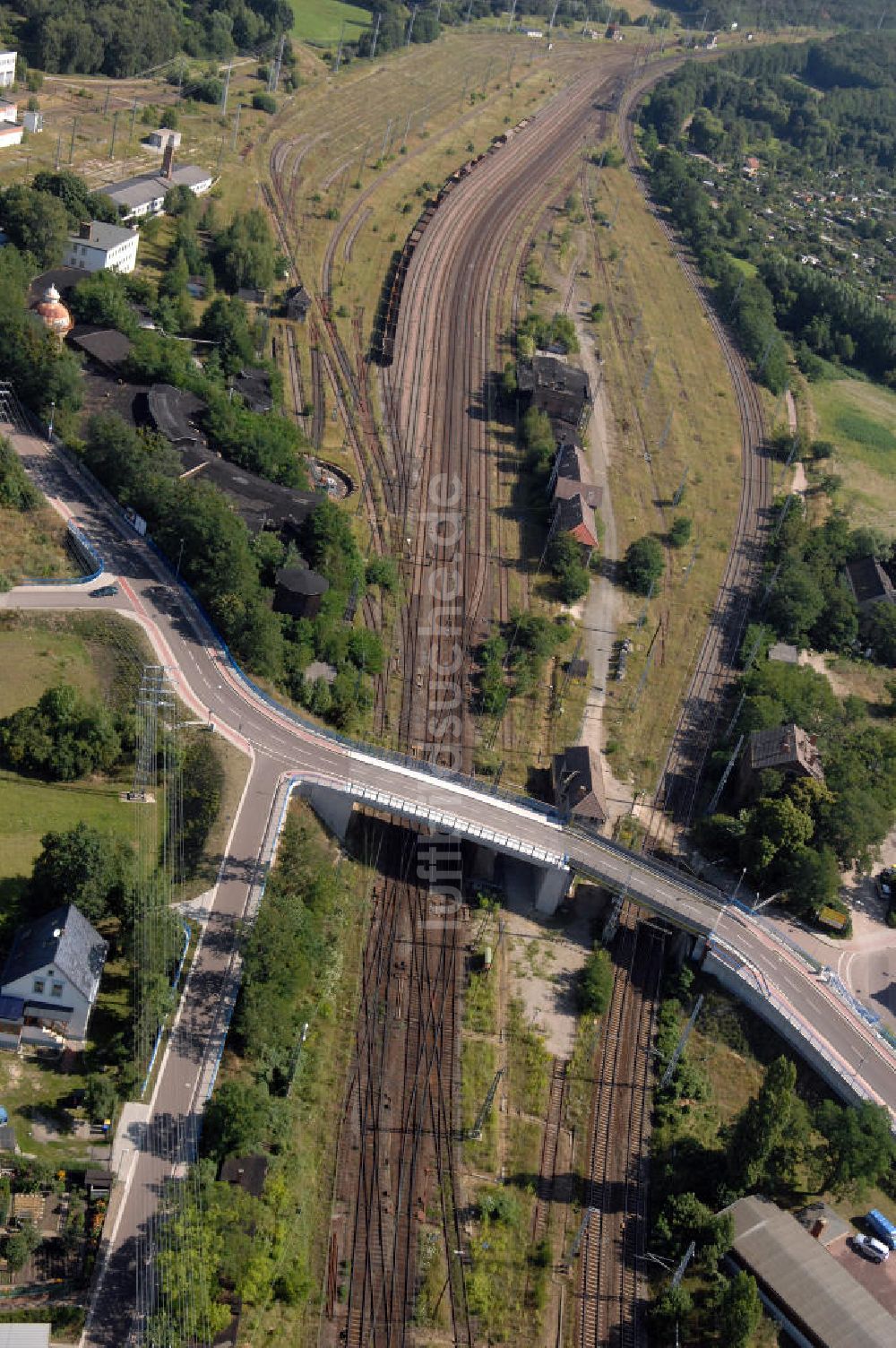 Luftaufnahme 27.07.2009 - Brücke über Eisenbahnstrecke zwischen Meinsdorf und Roßlau