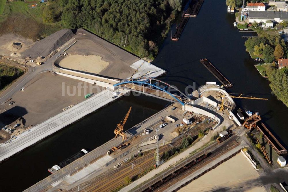 Luftaufnahme Königs Wusterhausen - Brücke über den Nottekanal