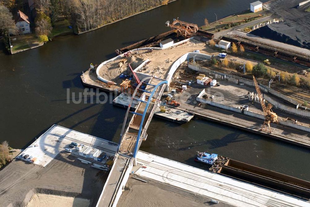 Luftaufnahme Königs Wusterhausen - Brücke über den Nottekanal am Binnenhafen Königs Wusterhausen